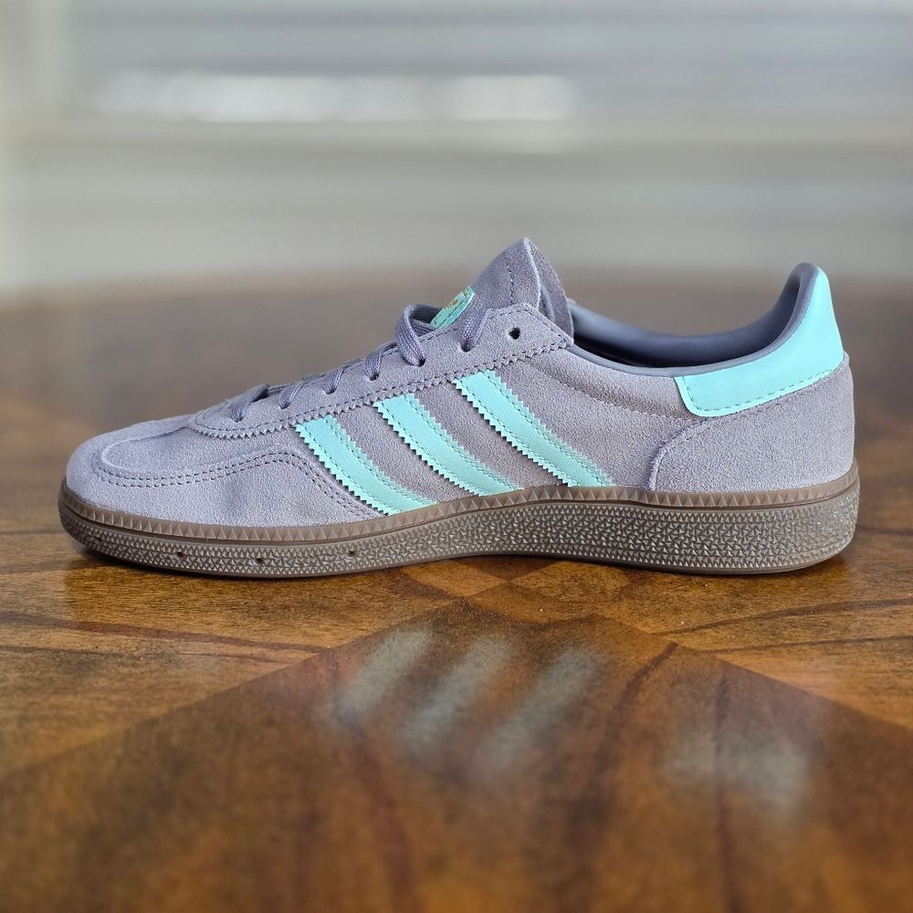 Adidas Handball Spezial Suede Women's Shoes Grey White Gum Size 7.5 Brand New LE - Picture 9 of 11